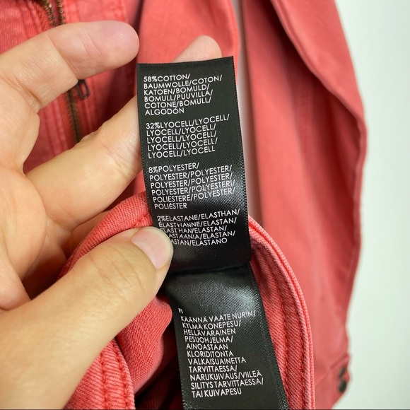 Stitch Fix l Liverpool Bradford Moto Denim Jacket in Coral Fins, Small - Picture 5 of 12